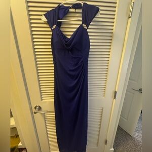 Elegant Dark Purple Evening Gown perfect for a wedding guest